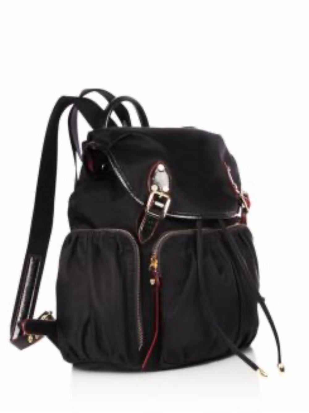 MZ Wallace Marlena Black Everyday Backpack Buckle Accents Officecore Academic